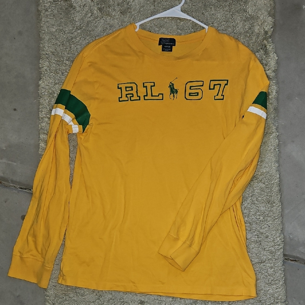 Polo by Ralph Lauren Yellow and Green Long Sleeve Tee